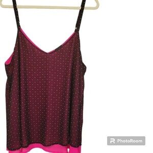 Torrid Pink & Black Heart Sleep Tank - L